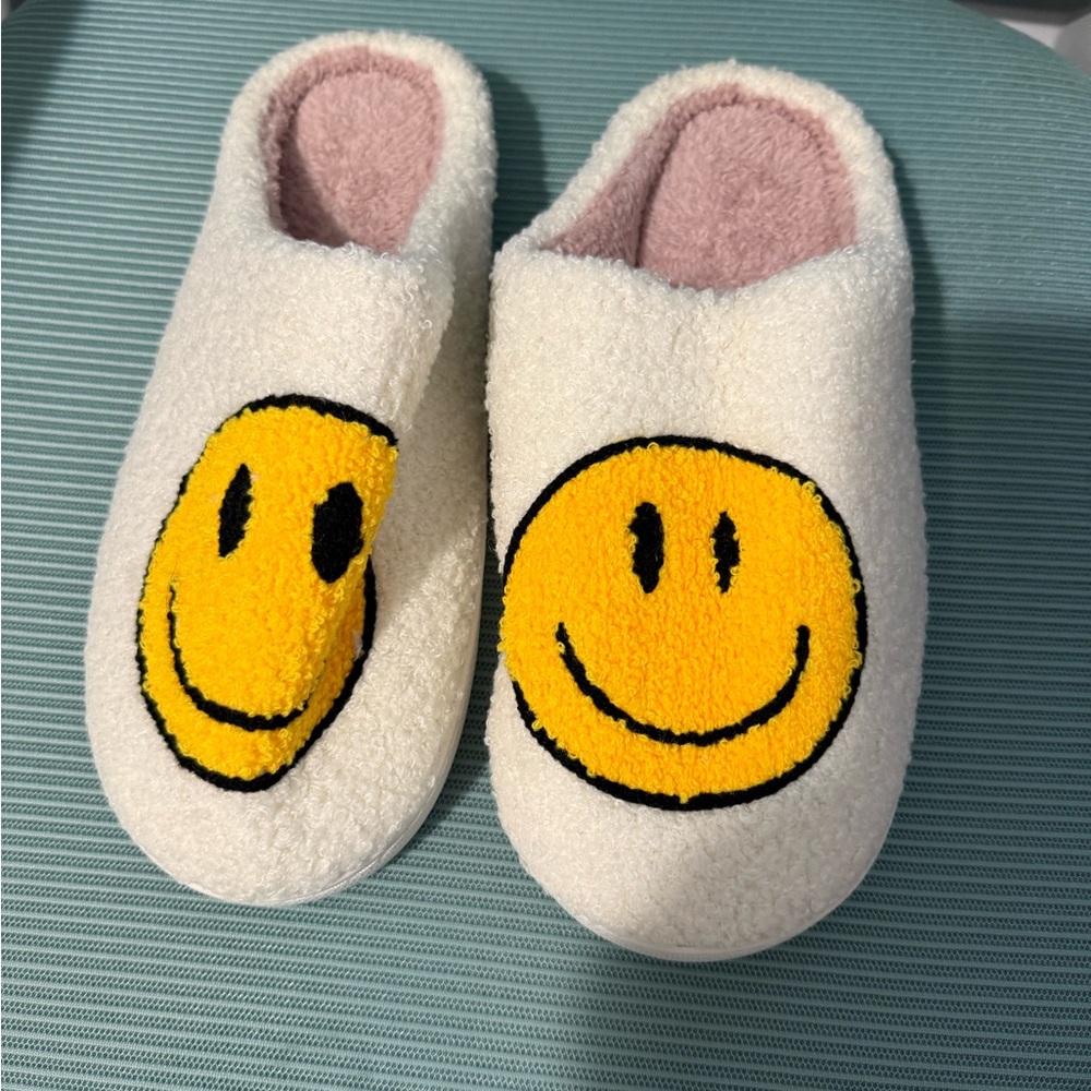 Amazon White and Yellow Smiley Face Loafers